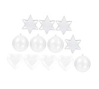 PRETYZOOM 15 Boules de Noël Transparentes en Plastique Incassable à Remplir Soi-Même Formes Cœur Cercle Étoile Décorations à Suspendre pour Sapin Fenêtres Fêtes et Anniversaires