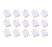 PRETYZOOM 15 ensembles Mini Canvas And Wood Easel Stand For Painting Small Blank Frames With Round Edges Creative DIY Art Kit For Beginners And Home Décor