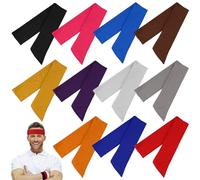 PRETYZOOM 15 pièces Bandeau de Sport Élastique Réglable pour Homme et Femme Foulard Cheveux Absorbant la Transpiration Bandeaux Tie-up Confortables pour Yoga Course et Fitness