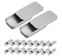 PRETYZOOM 18 pcs Boîte Métal Rectangulaire avec Couvercle Boîte Rangement Compacte Légère Tôle pour Bijoux Petits Objets Facile à Ouvrir et Fermer