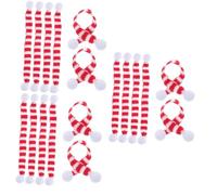 PRETYZOOM 18 Pcs Mini écharpe de Noël Bonnet et écharpe de Noel écharpe Miniature pour noël Decoration Sapin de Noel décoration Sapin de Noel Foulard Ornement de fête de Noël Chiffon Rouge