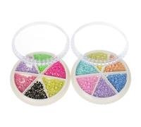 PRETYZOOM 2 boîtes Boîtes de Perles Colorées pour Nail Art Décorations Manucure Uniques Acier Charms Petits et Attrayants pour Ongles Boîtes pour Fêtes et Salons