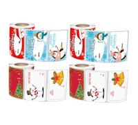 PRETYZOOM 2 Ensembles Autocollants De Noël Étiqueter Autocollants Ronds Tasse De Noël Stickers Scellement De Noël Stickers Scellés Noël À Partir Stickers Double Papier 2 Rouleaux * 2