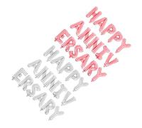 PRETYZOOM 2 Ensembles Ballons Anniversaire Mariage Aluminium Lettres Happy Anniversary Rapide à Gonfler pour Décoration Romantique et Réutilisable