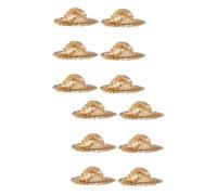 PRETYZOOM 2 Ensembles Chapeau De Décoration De Cocktail Poupées Mini Chapeaux De Cowboy Mini Chapeaux Sombrero Mexicains Mini Chapeau Haut De Forme Hauts De Lunettes Rotin Khaki 6 Pièces * 2