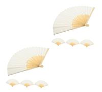 PRETYZOOM 2 Ensembles Éventails Pliants Vierges Materiel De Bricolage Personnalise Accessoires Rave Éventail en Papier Ventilateur Éventail Vintage Fan De Danse Bambou Beige 4 Pièces * 2