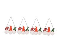 PRETYZOOM 2 Ensembles Numéro De Maison Cloches Porte du Festival Lunettes De Noël Décor De Noël D'intérieur Bannières Décorations De Plein Air Pendaison De Noël Rouge Bois 2 Pièces * 2