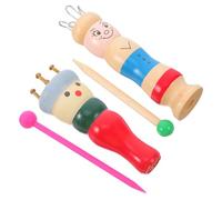 PRETYZOOM 2 ensembles Tricotin Bois Rouge et Blanc Kit DIY pour Bracelets et Bijoux Outil de Tricotage Facile pour Débutants Accessoire Créatif pour Tissage de Fils et Couleur Aléatoire