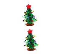 PRETYZOOM 2 Pièces Arbre de Noël vitre Arbres de Noël Bricolage sapins de Noel en Verre Décorations d'anniversaire Fournitures de fête Figurines en Verre Présent