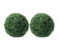 PRETYZOOM 2 Pièces Artificielle Buis Boule Topiaire Faux Plantes Boules Décoratives pour L'intérieur Jardin en Plein Air Accueil De Mariage Balcon Décoration De Jardin 18Cm