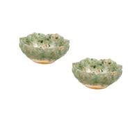 PRETYZOOM 2 Pièces Bol De Rangement De Bijoux Petit Bijoux Porte-bagues Plateau à Bizarrerie Pour Anneaux Porte-bague Lotus Plat Joaillerie Résine Vert
