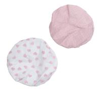 PRETYZOOM 2 pièces Bonnet de Réutilisable pour Soins Capillaires Chauffant sans Électricité Étanche avec Bande Élastique Protection Cheveux pour Femmes et Rose et Cœur