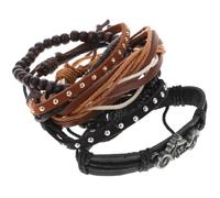 PRETYZOOM 2 Pièces Bracelet Vintage pour Homme en Cuir Pu, Style Rétro | Léger et Facile à Enfiler, pour Dîners Festifs et Soirées, Bijou Fantaisie au Look Ancien
