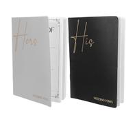 PRETYZOOM 2 Pièces Carnet de Vœux de Mariage Élégant en Papier Offset 50 Pages Surface D'écriture Lisse, Empêche Bavures D'encre, pour Cérémonie et Discours