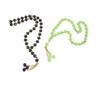 PRETYZOOM 2 Pièces Chapelet de Prière Tasbih 33 Perles en Verre et Métal | Culte et Prières à Domicile, Prise en Main Confortable, Format Portable