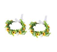 PRETYZOOM 2 Pièces Coiffe Guirlande De Tournesol Marguerite Lumière Décorations Fleurs En Ruban Usine Fleurs Artificielles Gypsophile Artificielle Faire La Fête Plastique