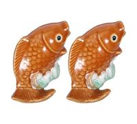 PRETYZOOM 2 Pièces Decorative Toilet Bolt Covers Ceramic Carp Fish Screw Caps Bathroom Replacement Parts Simple Installation Design