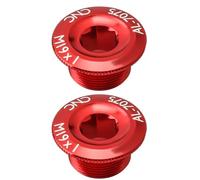 PRETYZOOM 2 Pièces Écrou D'axe de Vélo, Vis du Couvercle de Manivelle pour Vélo et VTT, M19, Alliage D'aluminium CNC, Rouge, Compact, Forte Compatibilité, Facile à Transporter