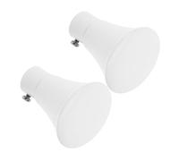 PRETYZOOM 2 pièces Embouts de Tringle à Rideau Décorations Rondes Blancs Résistants pour Fenêtre Accessoires Compatibles pour Barres de Rideaux Finition et