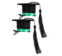 PRETYZOOM 2 Pièces Épingle à cheveux mini chapeau de docteur décorations de casquette de diplômé casquette de graduation extra large pince cheveux mini toque diplôme Tassel clip à cheveux
