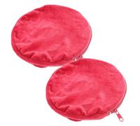 PRETYZOOM 2 Pièces Étui Chauffe-Mains Rond en Flanelle Douce Anti-brûlure Fermeture Éclair, Isolation Thermique pour Bouillotte et Disque Chauffant, Hiver et Portable