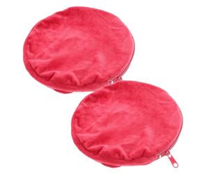 PRETYZOOM 2 Pièces Étui Chauffe-Mains Rond en Flanelle Douce Anti-brûlure Fermeture Éclair, Isolation Thermique pour Bouillotte et Disque Chauffant, Hiver et Portable