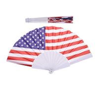 PRETYZOOM 2 Pièces Éventail Pliable Patriotique Motif Drapeau Américain, Design Compact et Léger en Tissu et Plastique, pour Fête du 4 Juillet et Décoration Mémorial