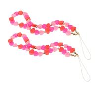 PRETYZOOM 2 pièces Lanières de Téléphone Portable Argile Polymère Breloques Perles Cœur Roses Cordons Anti-perte Légers et Pratiques pour Portable Accessoires Bijoux Décoratifs Polyvalents