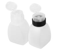 PRETYZOOM 2 pièces Lot de Distributeurs à Pompe pour Dissolvant Vernis à Ongles Bouteilles Vides Portables Transparentes et Noires avec Verrou Flacons Pressions Pratiques pour Liquide