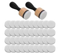 PRETYZOOM 2 pièces Mini Kit Outils de Mélange Encre avec Éponges Rondes Durables Pinceaux Mousse pour Scrapbooking et Tampons Manches Bois pour Effets Estompés Précis et Résistants