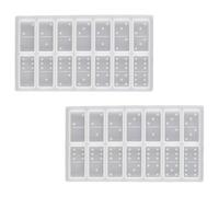 PRETYZOOM 2 Pièces Moules en Silicone pour Résine Époxy Domino | Blanc, Souple, Réutilisable et Facile à Nettoyer, pour Loisirs Créatifs et Projets Manuels