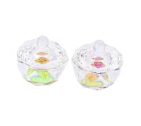 PRETYZOOM 2 pièces Nail Glass Cup Octagonal Liquid Container For Acrylic Powder Mixing Manicure Tool