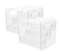 PRETYZOOM 2 Pièces Organisateur de Bouteilles de Remède à Trois Niveaux | Rangement pour Compléments et Flacons, Cloisons Surélevées, Panneaux Avant Transparents, Stable Comptoir