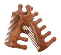 PRETYZOOM 2 pièces Peigne Massage Bois de Santal Peigne Grattage Multifonction avec Crochet Nez et Design pour Yeux Masseur Crâne et Corps Ergonomique pour Soin Quotidien