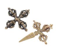 PRETYZOOM 2 pièces Pendentifs Vajra Cuivre Breloques Vintage pour Collier DIY Accessoires Suspendus Symboles de Sagesse Bouddhiste Bijoux Artisanaux Durables