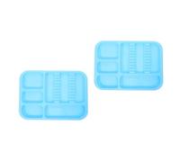 PRETYZOOM 2 Pièces Plateau Dentaire en Plastique à Compartiments, | Léger et Résistant, Garde les Outils Secs et Propres, Organisation Claire pour Cabinet et Instruments