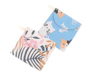 PRETYZOOM 2 Pièces Pochette pour Serviettes Hygiéniques en Lin de Coton Fermeture Éclair Pratique, Petite Trousse Multifonction pour Adolescentes Lors des Règles