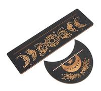 PRETYZOOM 2 Pièces Présentoir Chevalet Tarot Décor Boisé Rester Marchandise Planche Affichage Fait à La Main Ajustable Vinyle Folklorique Radiesthésie Tiges Support De Plaque En Bois Black