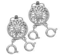 PRETYZOOM 2 pièces Séparateur de Collier Argent Fermoir pour Bijoux à Double Anneau Connecteur pour Colliers à Plusieurs Couches Accessoire DIY Antienchevêtrement