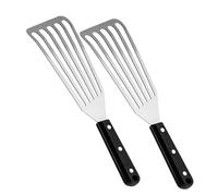 PRETYZOOM 2 pièces Spatule Inox Multifonction Spatule à Poisson et Steak Acier Inoxydable Manche Ergonomique Antidérapant pour Frire et Retourner Cuisine
