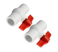 PRETYZOOM 2 pièces Vanne à Boisseau Sphérique PVC Valve Arrêt Étanche Rotative pour Contrôle Du Débit Eau Accessoires de Plomberie Connexion Droite pour Tuyauterie