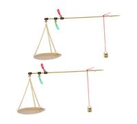 PRETYZOOM 2 Pièces Vintage Scale Portable Traditional Chinese Measuring Scale For Accurate Weighing Of Medicinal Materials Kitchen Baking Tea Jewelry And Coins