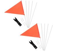 PRETYZOOM 2 Sets de Drapeaux de Sécurité Vélo Orange Potence en Fibre de Verre et Plastique Abs, Légers et Faciles à Installer pour Cyclisme Extérieur Sûr