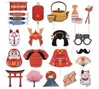 PRETYZOOM 20 Pcs Tea Party Photo Booth Props Cuisine Japonaise Sushi Restaurant Décoration Banquet Danse Party Photo Props