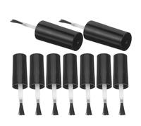 PRETYZOOM 20 pièces Bouchons de Flacon à Ongles avec Pinceau Remplacement Gel Polish Caps Petits Bouchons Légers pour Application Facile et Précise Noir Brillant