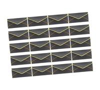 PRETYZOOM 20 pièces Lot de Enveloppes Invitation Mariage Noir à Rabat Bord Doré Format Standard Décorations Fête Polyvalentes pour Cartes Anniversaire et Cérémonie
