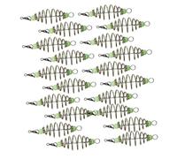 PRETYZOOM 20 pièces Luminous Carbon Steel Fishing Bait Holders with Beads Portable Bait Carrier and Feeder Trap for Night Fishing Stable Throw Distance Suitable for Outdoor Use