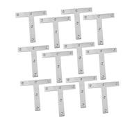 PRETYZOOM 20 Pièces Pièces de Connexion de Code d'angle en Forme de Supports Meubles Support de jonction Plat de Plaque entretoise Plate Acier Inoxydable Argent
