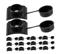PRETYZOOM 200 Pièces Bouchon à vis de Carreau Bouchon d'étanchéité Bouchon d'évent de Fil Capuchon imperméable rondelles d'étanchéité Cache-vis Plastique Black