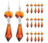 PRETYZOOM 20pcs Pendentifs de Lustre en Cristal Marron, Remplacement Élégant pour Décoration DIY, pour Murs et Fenêtres, pour Ornements de Sapin de Noël